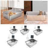 Maxbell Stainless Steel Litter Box Nonstick and 4 Anti Slip Pads