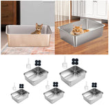 Maxbell Stainless Steel Litter Box Nonstick and 4 Anti Slip Pads
