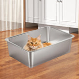 Maxbell Stainless Steel Litter Box Nonstick and 4 Anti Slip Pads