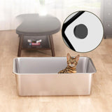 Maxbell Stainless Steel Litter Box Nonstick and 4 Anti Slip Pads
