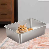 Maxbell Stainless Steel Litter Box Nonstick and 4 Anti Slip Pads