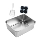 Maxbell Stainless Steel Litter Box Nonstick and 4 Anti Slip Pads