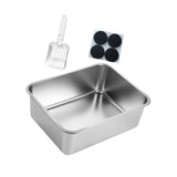 Maxbell Stainless Steel Litter Box Nonstick and 4 Anti Slip Pads