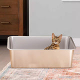 Maxbell Stainless Steel Litter Box Nonstick and 4 Anti Slip Pads