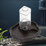 Maxbell Reptile Waterer Turtle Food and Water Bowl Automatic Feeder Reptile Drinking Dark Coffee