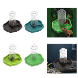 Maxbell Reptile Waterer Turtle Food and Water Bowl Automatic Feeder Reptile Drinking Dark Coffee