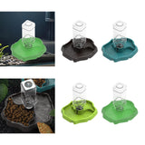 Maxbell Reptile Waterer Turtle Food and Water Bowl Automatic Feeder Reptile Drinking Dark Coffee