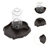 Maxbell Reptile Waterer Turtle Food and Water Bowl Automatic Feeder Reptile Drinking Dark Coffee