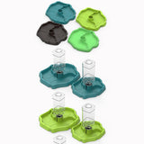 Maxbell Reptile Waterer Turtle Food and Water Bowl Automatic Feeder Reptile Drinking Dark Coffee