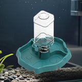Maxbell Reptile Waterer Turtle Food and Water Bowl Automatic Feeder Reptile Drinking Blue