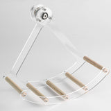 Maxbell Small Animal Quiet Running Wheel Clear Bird Toy for Hamsters Birds Cockatiel S Wood Stick
