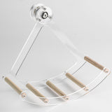 Maxbell Small Animal Quiet Running Wheel Clear Bird Toy for Hamsters Birds Cockatiel L Wood Stick