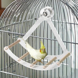 Maxbell Small Animal Quiet Running Wheel Clear Bird Toy for Hamsters Birds Cockatiel L Wood Stick