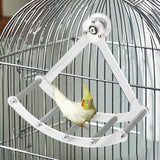 Maxbell Small Animal Quiet Running Wheel Clear Bird Toy for Hamsters Birds Cockatiel L Metal Stick