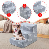 Maxbell Dog Stair Lightweight 3 Tier Anti Slip Comfortable Pet Stairs for Small Pets