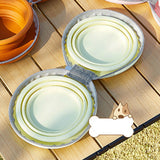Maxbell Foldable Dog Bowl Portable Travel Water Food Bowl for Camping Outdoor Hiking Light Yellow
