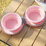 Maxbell Foldable Dog Bowl Portable Travel Water Food Bowl for Camping Outdoor Hiking Pink