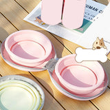 Maxbell Foldable Dog Bowl Portable Travel Water Food Bowl for Camping Outdoor Hiking Pink