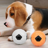 Maxbell Dog Treat Dispensing Soccer Chew Throw Ball for Teeth Cleaning Chewing White