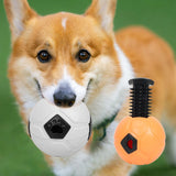 Maxbell Dog Treat Dispensing Soccer Chew Throw Ball for Teeth Cleaning Chewing White
