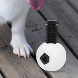 Maxbell Dog Treat Dispensing Soccer Chew Throw Ball for Teeth Cleaning Chewing White