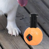 Maxbell Dog Treat Dispensing Soccer Chew Throw Ball for Teeth Cleaning Chewing Orange