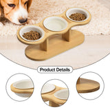 Maxbell Elevated Dog Bowl with Stand Raised Cat Feeder for Puppy Small Dogs and Cats White bowl