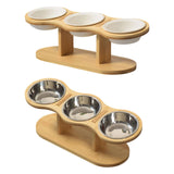 Maxbell Elevated Dog Bowl with Stand Raised Cat Feeder for Puppy Small Dogs and Cats White bowl