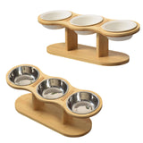 Maxbell Elevated Dog Bowl with Stand Raised Cat Feeder for Puppy Small Dogs and Cats White bowl