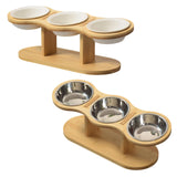 Maxbell Elevated Dog Bowl with Stand Raised Cat Feeder for Puppy Small Dogs and Cats White bowl