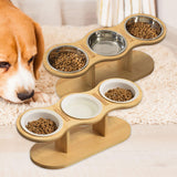 Maxbell Elevated Dog Bowl with Stand Raised Cat Feeder for Puppy Small Dogs and Cats White bowl