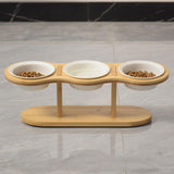 Maxbell Elevated Dog Bowl with Stand Raised Cat Feeder for Puppy Small Dogs and Cats White bowl