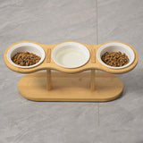Maxbell Elevated Dog Bowl with Stand Raised Cat Feeder for Puppy Small Dogs and Cats White bowl
