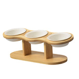 Maxbell Elevated Dog Bowl with Stand Raised Cat Feeder for Puppy Small Dogs and Cats White bowl