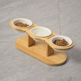 Maxbell Elevated Dog Bowl with Stand Raised Cat Feeder for Puppy Small Dogs and Cats White bowl