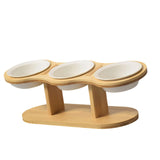 Maxbell Elevated Dog Bowl with Stand Raised Cat Feeder for Puppy Small Dogs and Cats White bowl