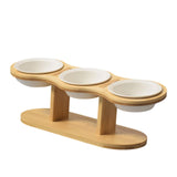 Maxbell Elevated Dog Bowl with Stand Raised Cat Feeder for Puppy Small Dogs and Cats White bowl