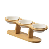 Maxbell Elevated Dog Bowl with Stand Raised Cat Feeder for Puppy Small Dogs and Cats White bowl