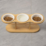 Maxbell Elevated Dog Bowl with Stand Raised Cat Feeder for Puppy Small Dogs and Cats White bowl