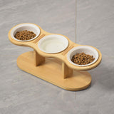 Maxbell Elevated Dog Bowl with Stand Raised Cat Feeder for Puppy Small Dogs and Cats White bowl