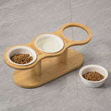 Maxbell Elevated Dog Bowl with Stand Raised Cat Feeder for Puppy Small Dogs and Cats White bowl