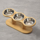 Maxbell Elevated Dog Bowl with Stand Raised Cat Feeder for Puppy Small Dogs and Cats argent bowl