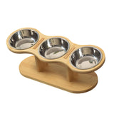 Maxbell Elevated Dog Bowl with Stand Raised Cat Feeder for Puppy Small Dogs and Cats argent bowl
