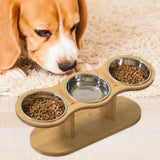 Maxbell Elevated Dog Bowl with Stand Raised Cat Feeder for Puppy Small Dogs and Cats argent bowl