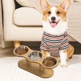 Maxbell Elevated Dog Bowl with Stand Raised Cat Feeder for Puppy Small Dogs and Cats argent bowl