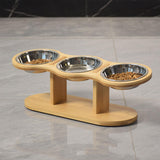 Maxbell Elevated Dog Bowl with Stand Raised Cat Feeder for Puppy Small Dogs and Cats argent bowl
