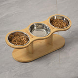 Maxbell Elevated Dog Bowl with Stand Raised Cat Feeder for Puppy Small Dogs and Cats argent bowl
