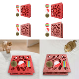 Maxbell Cat Puzzle Toy Maze Game Mental Stimulation Play Box for Kittens Indoor Cats Red 30cm