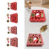 Maxbell Cat Puzzle Toy Maze Game Mental Stimulation Play Box for Kittens Indoor Cats Red 30cm