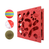 Maxbell Cat Puzzle Toy Maze Game Mental Stimulation Play Box for Kittens Indoor Cats Red 30cm